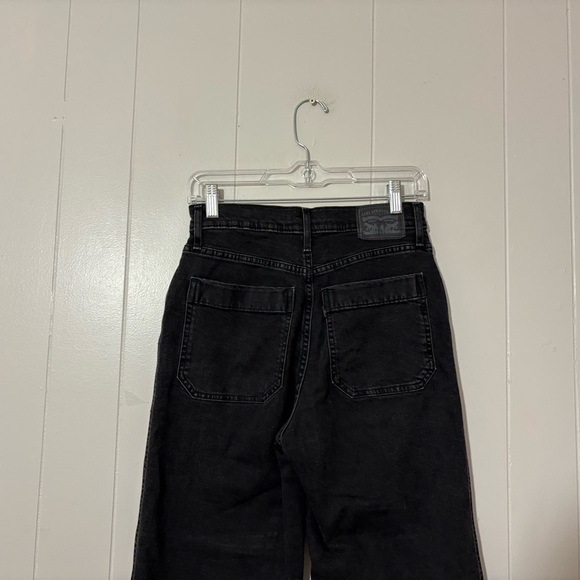 Levis Mile High Cropped Wide Leg Jeans Womens Button Fly Black Distressed Sz 26 - Picture 9 of 10